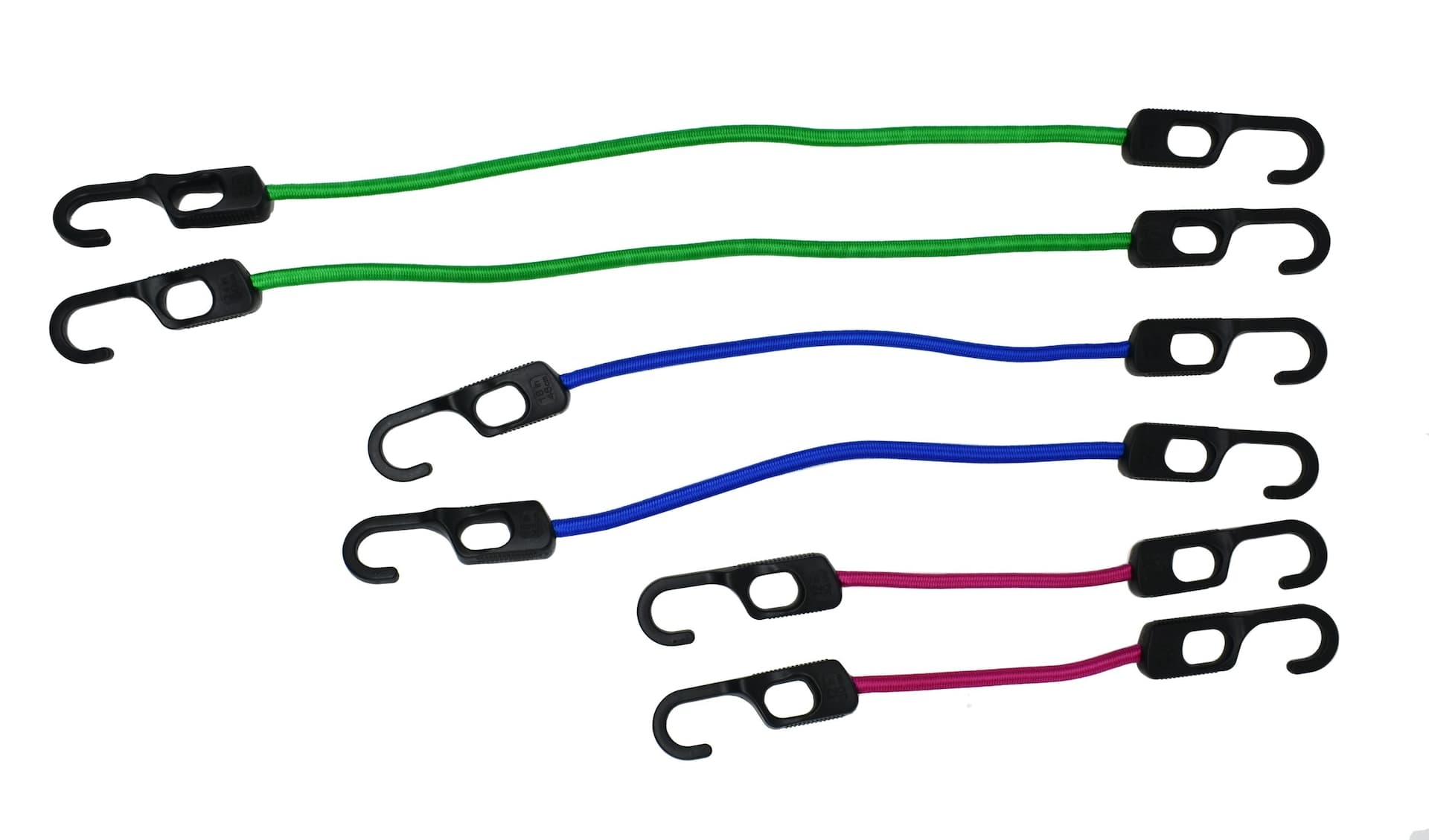 Certified Labelled Bungee Cord with Hooks, 6-pk