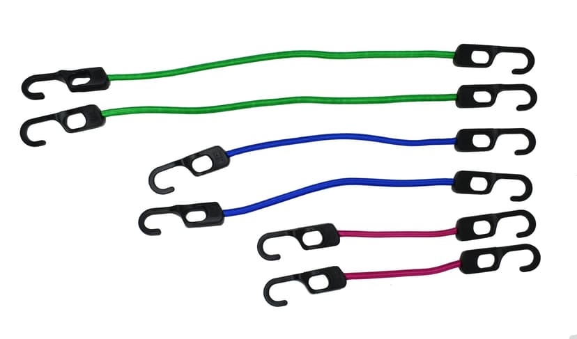 Certified Labelled Bungee Cord with Hooks, 6-pk