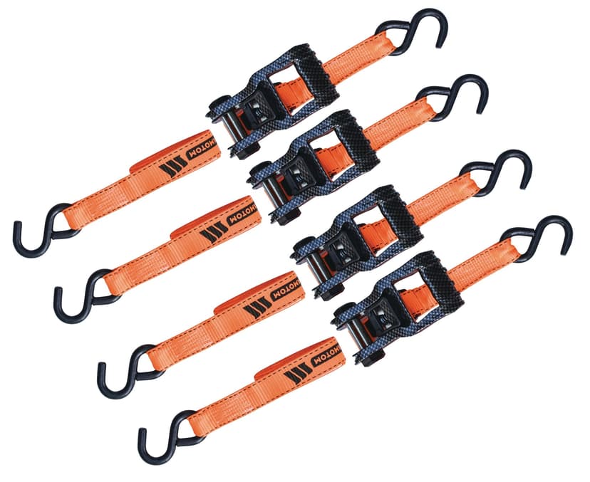 MotoMaster 3,000-lb Heavy Duty Ratchet Tie Down Strap, 1.25-in x 14-ft, 4-pk
