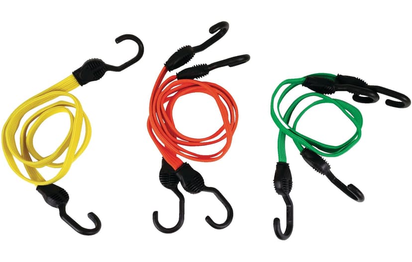 Certified Flat Strap Bungee Cord Kit, for Light Duty Use, Assorted Sizes, 5-pk