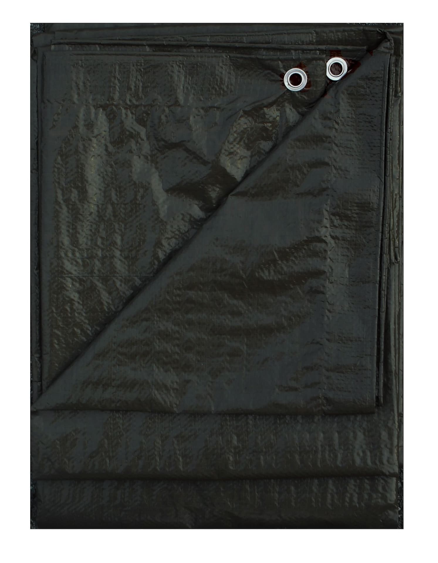 Certified Standard Duty Black Poly Tarp, Waterproof, 10-ft x 12-ft