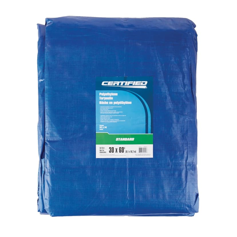 Certified Standard Duty Poly Tarp, 30 x 60-ft
