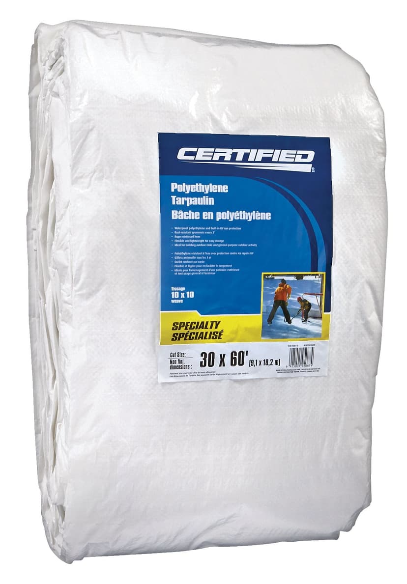 Certified Ice Skating Rink Tarp, 30-ft x 60-ft