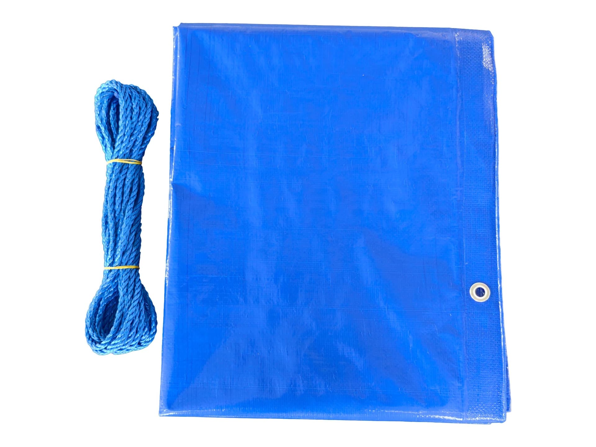 Certified Waterproof Tarp & Rope Kit, 36-ft Rope, 8-ft x 10-ft Tarp, Blue