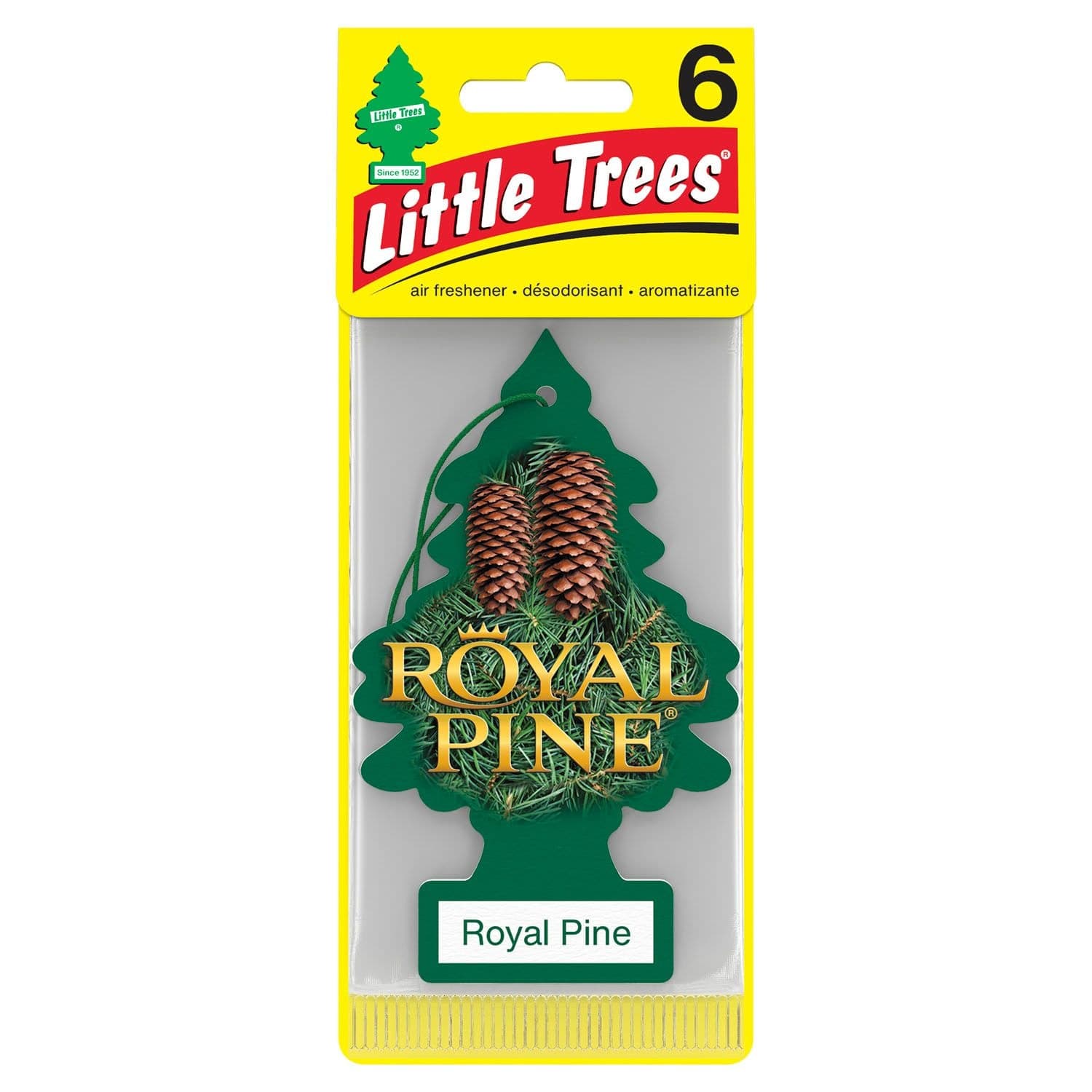 Little Trees Hanging Air Freshener, Royal Pine, 6-pk