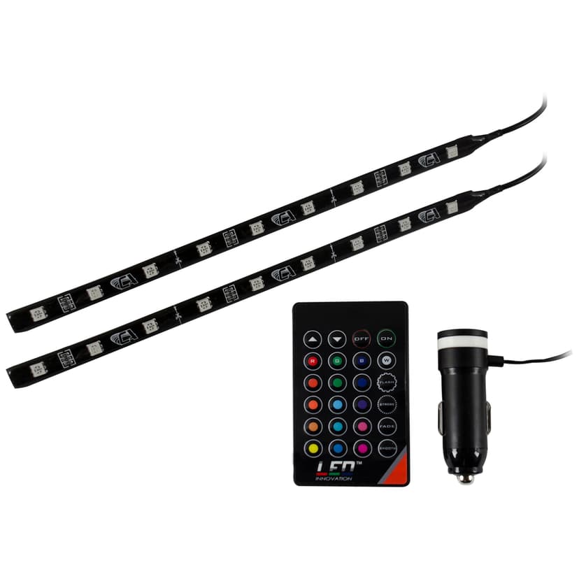 Multi-Colour LED Vehicle Strip Lights with Remote, 9-in
