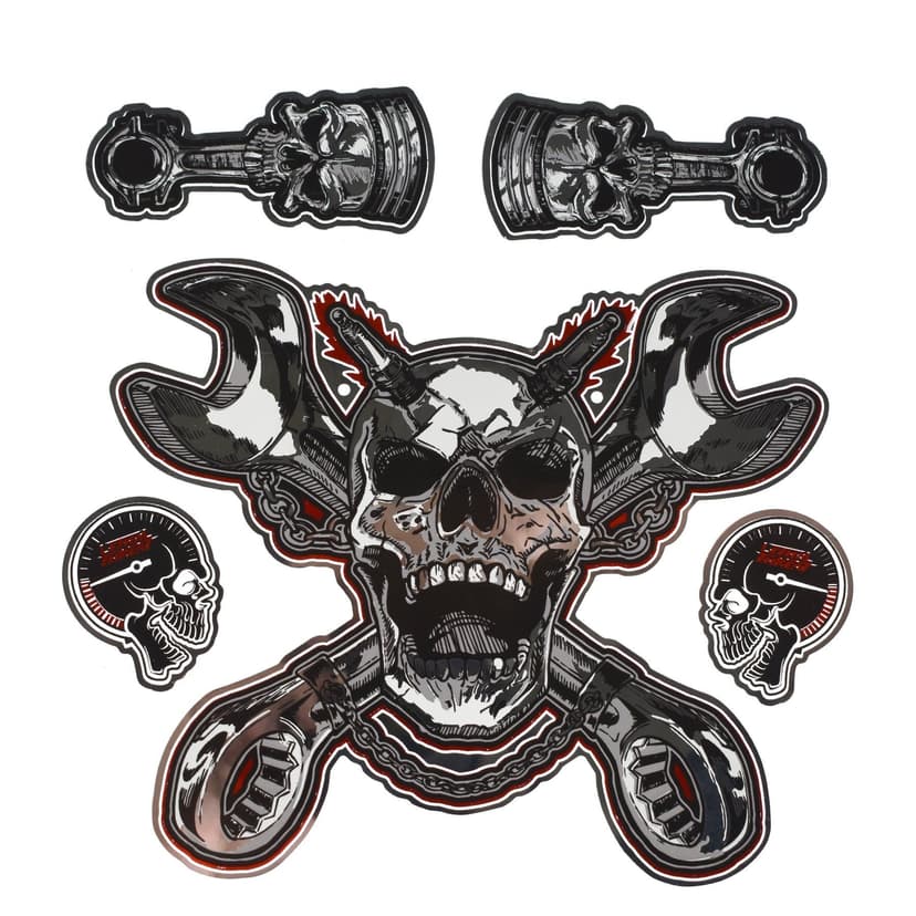 Lethal Threat Chrome Skull Decal