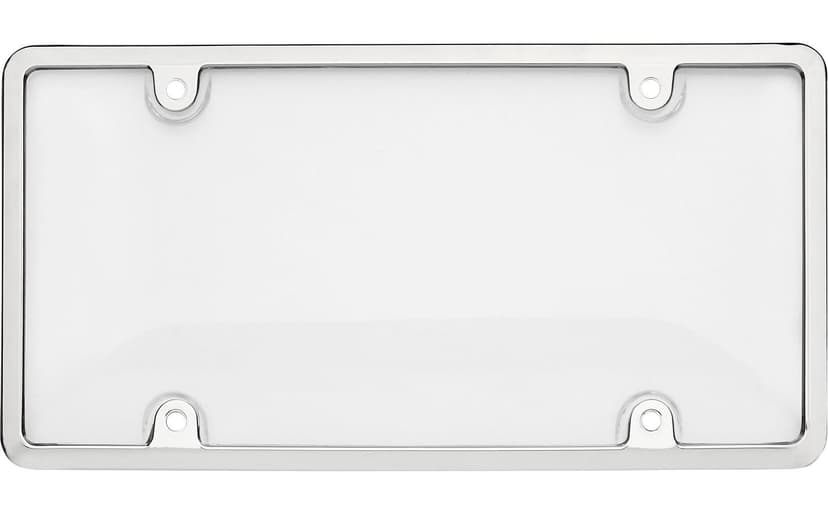 Chrome License Plate Frame With Clear Shield