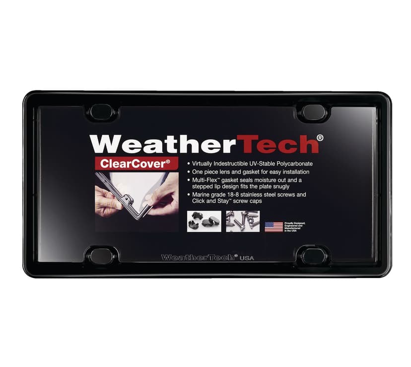 WeatherTech License Plate Frame, Clear Cover