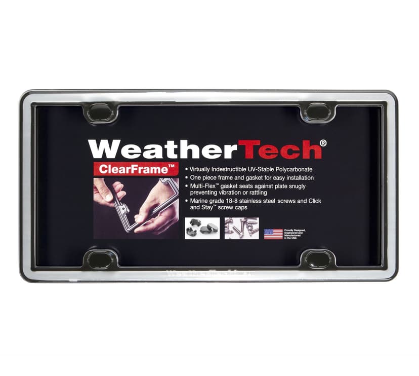 WeatherTech Clear Cover License Plate Frame, Chrome