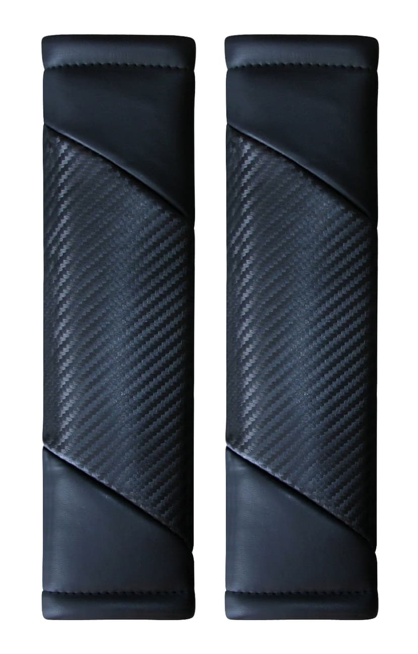 AutoTrends Carbon Fibre Seat Belt Pad, 2-pk