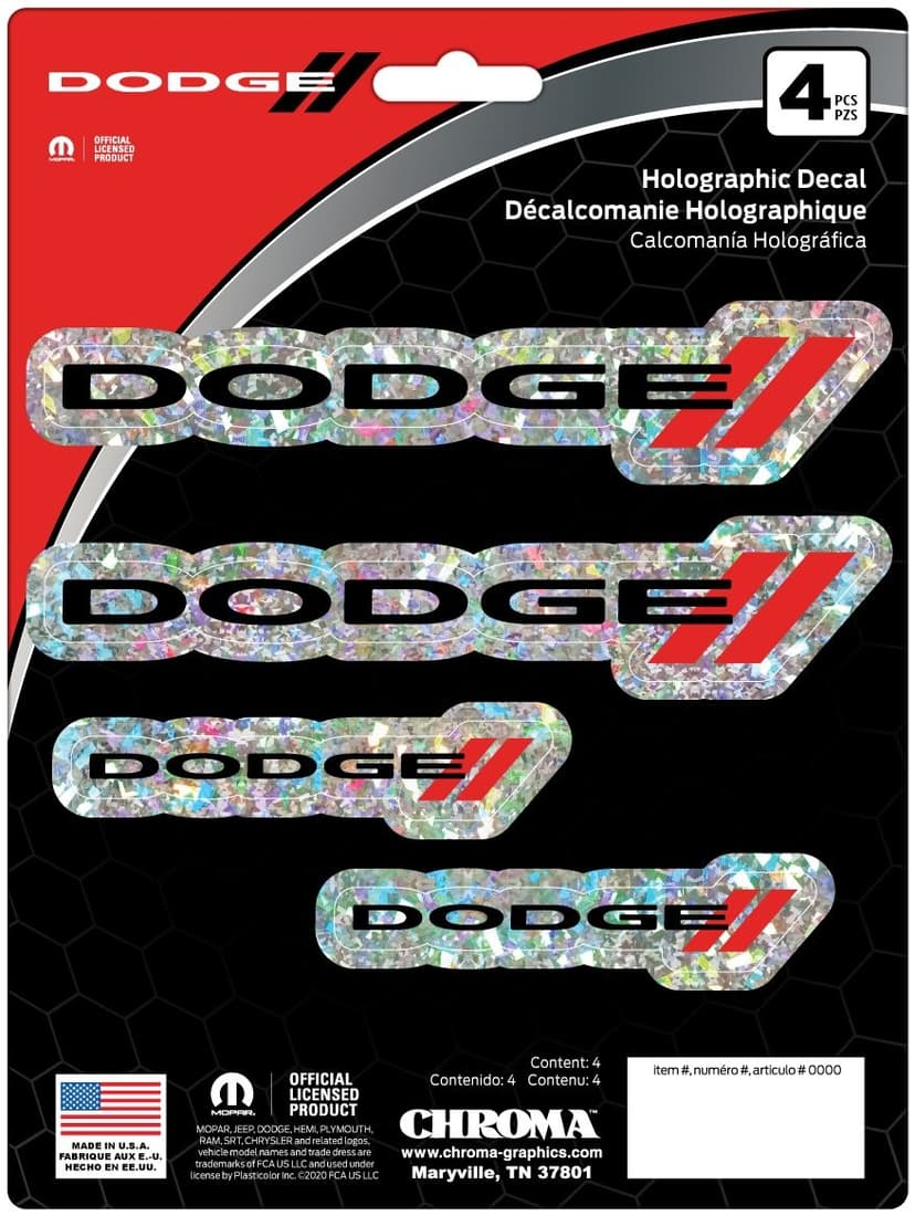 Chroma Dodge Holographic Window Decal Set, 4-pc