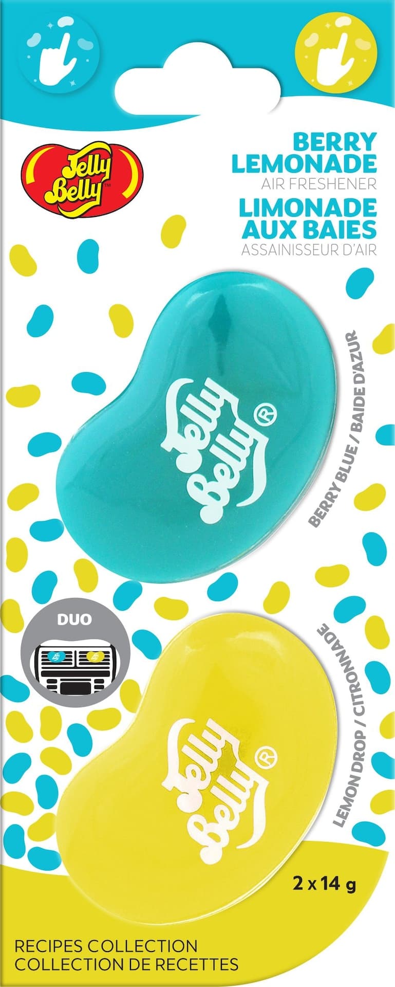 Jelly Belly Blueberry Lemonade Duo Mini Vent Clip Air Freshener, 2-pk