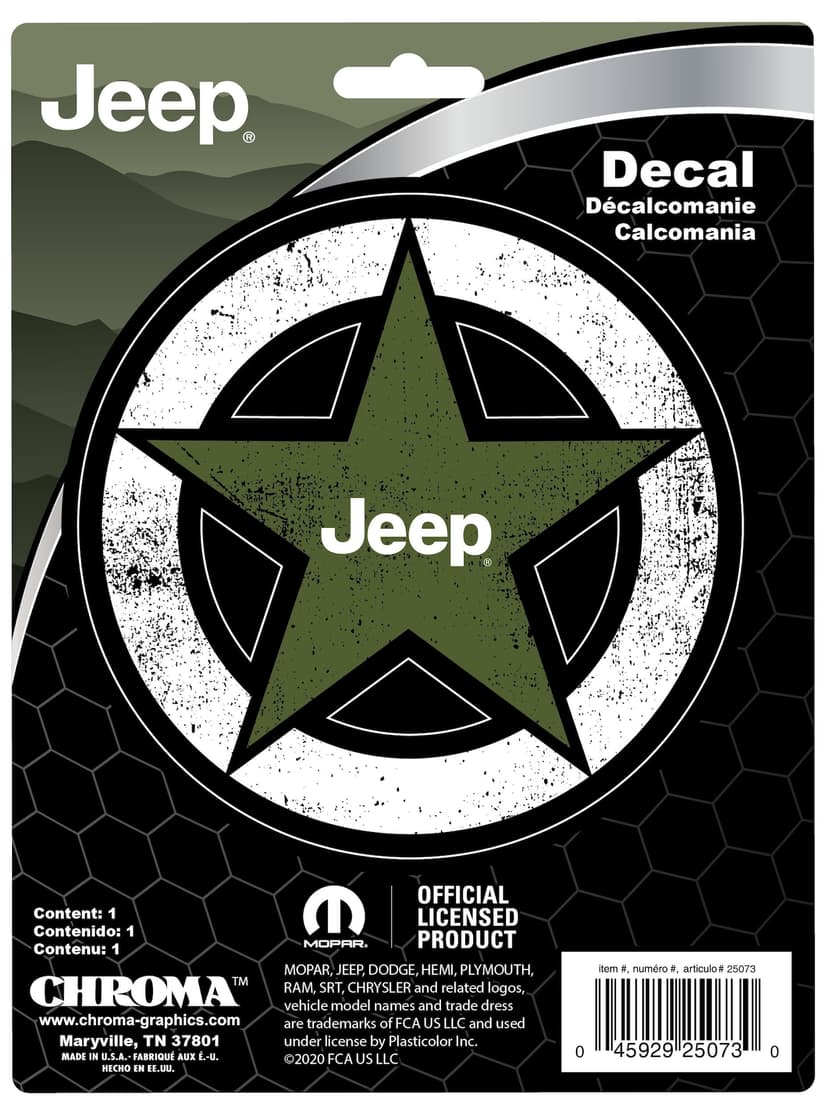 Chroma Jeep Star Self-Adhesive Decal