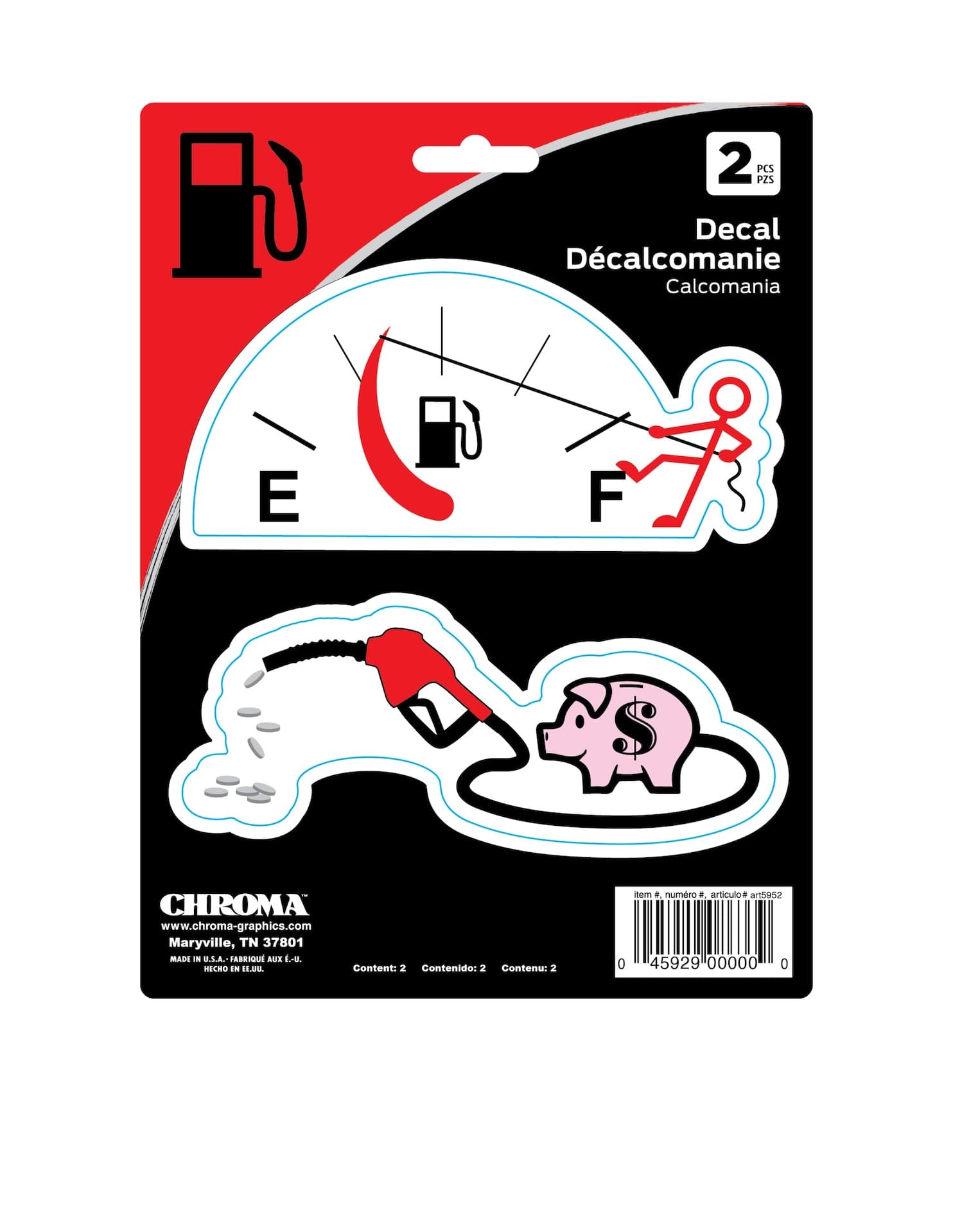 Chroma Gas 2-Piece Vinyl Self-Adhesive Decal