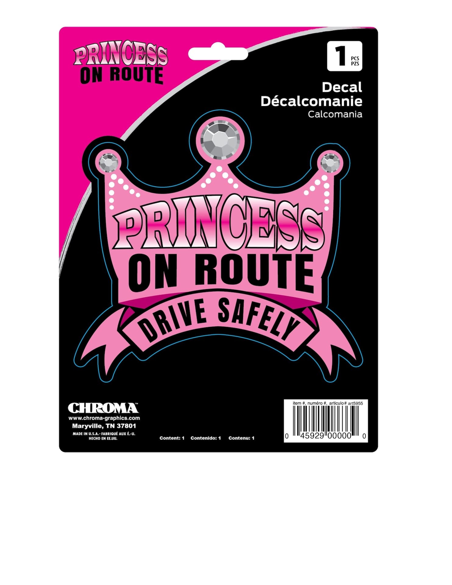 Chroma Princess On Route Drive Safely Self-Adhesive Decal