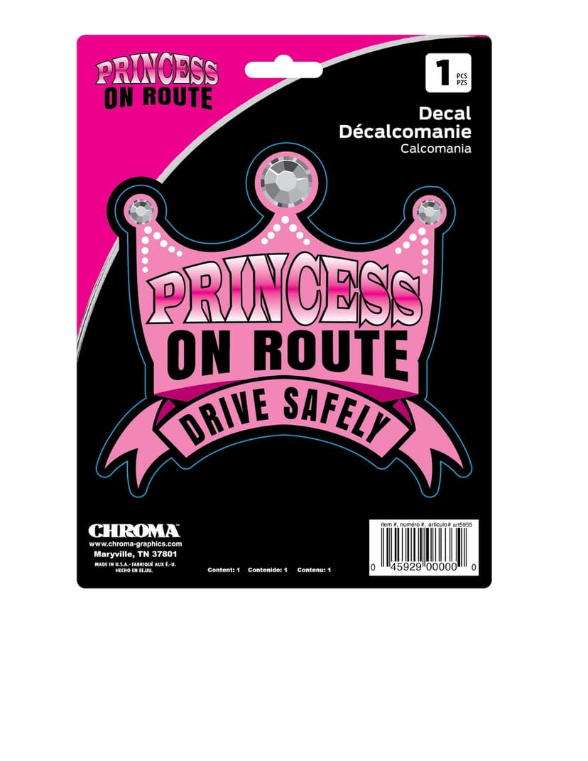 Chroma Princess On Route Drive Safely Self-Adhesive Decal