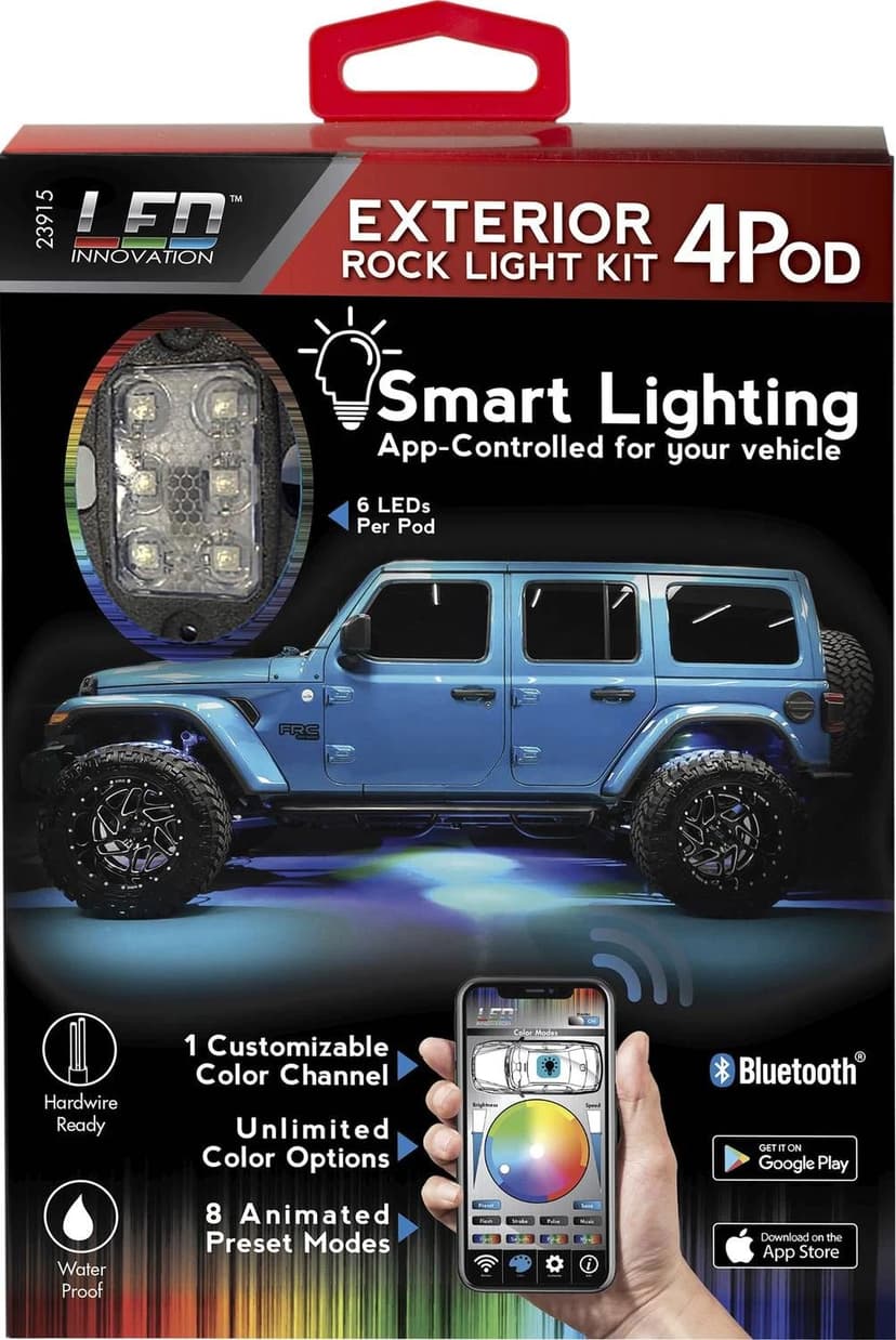 Custom Accessories 4-Pod LED Innovation RGB Exterior Rock Light Kit
