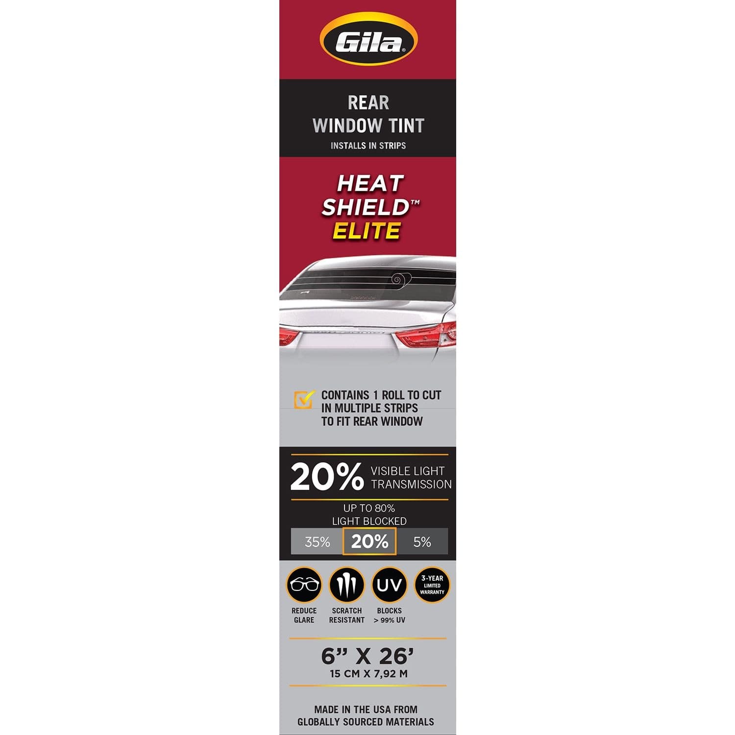 Gila Heat Shield Elite Ceramic 20% VLT Rear Window Tint