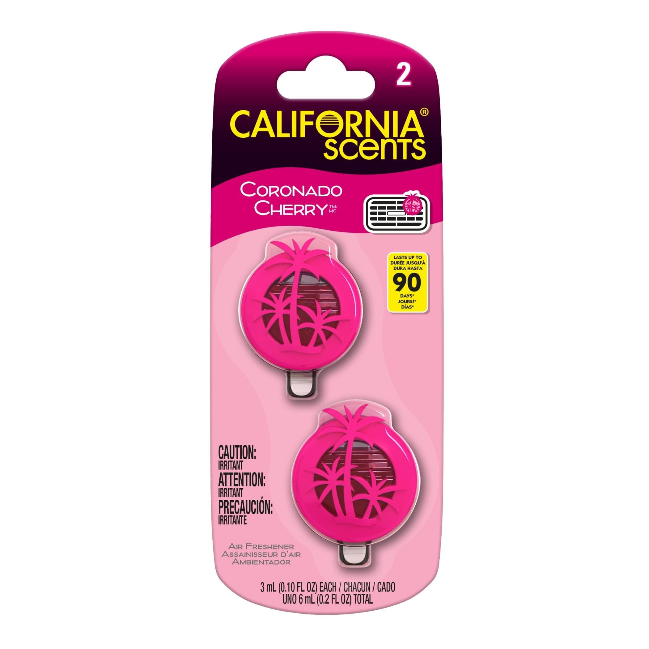 California Scents Mini Diffuser Air Freshener, Coronado Cherry Scent, 2-pk
