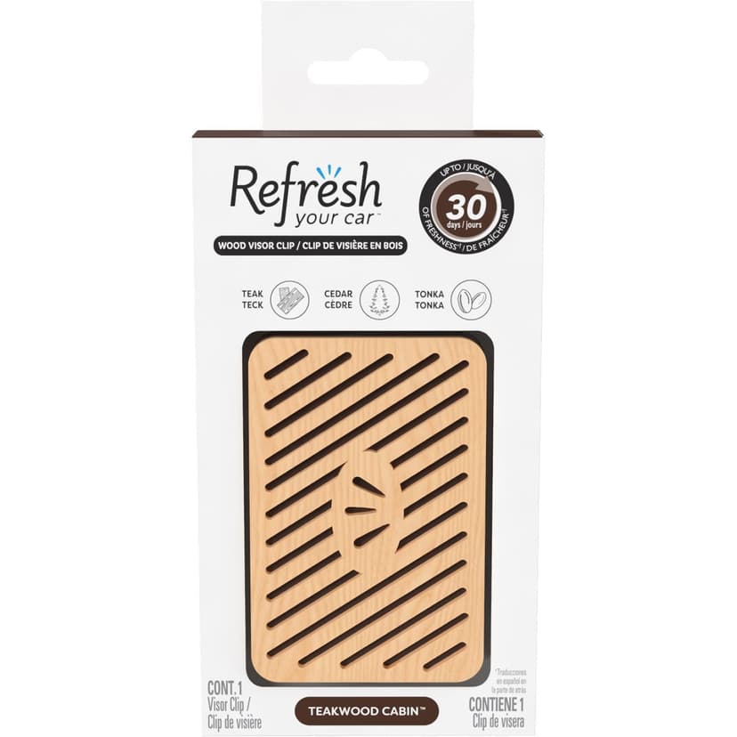 RYC Visor Clip Car Air Freshener, Teakwood Cabin
