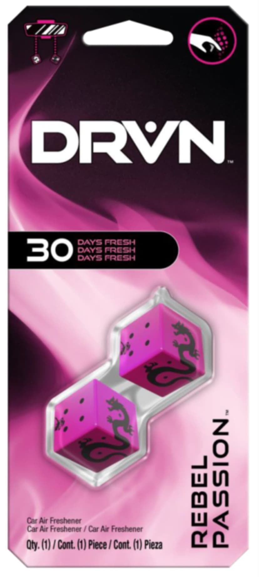 DRVN Hanging Dice Car Air Freshener, Real Passion