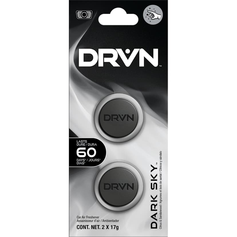 DRVN Car Air Freshener Vent Clip, Dark Skies, 2-pk