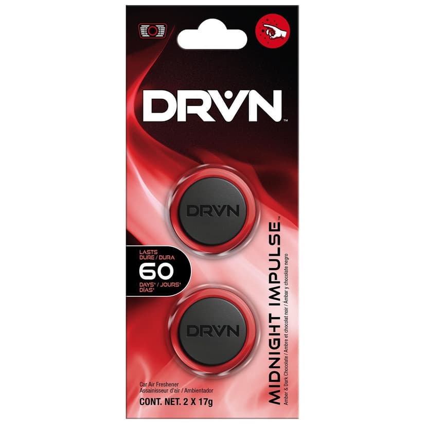 DRVN Car Air Freshener Vent Clip, Midnight Impulse, 2-pk