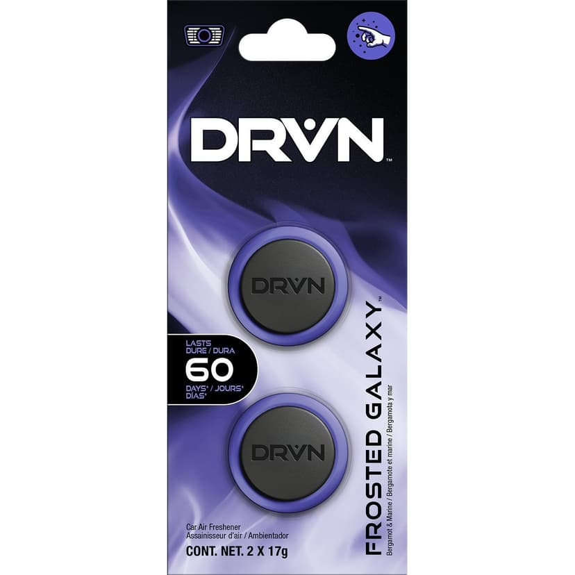 DRVN Car Air Freshener Vent Clip, Frosted Galaxy, 2-pk