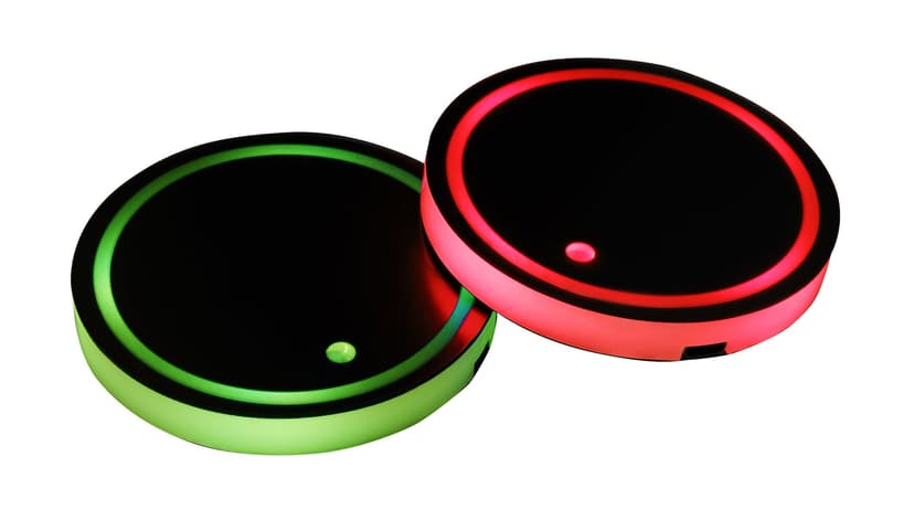 Stallion Car Interior Rechargeable Cup Holder Lights, 2-pk