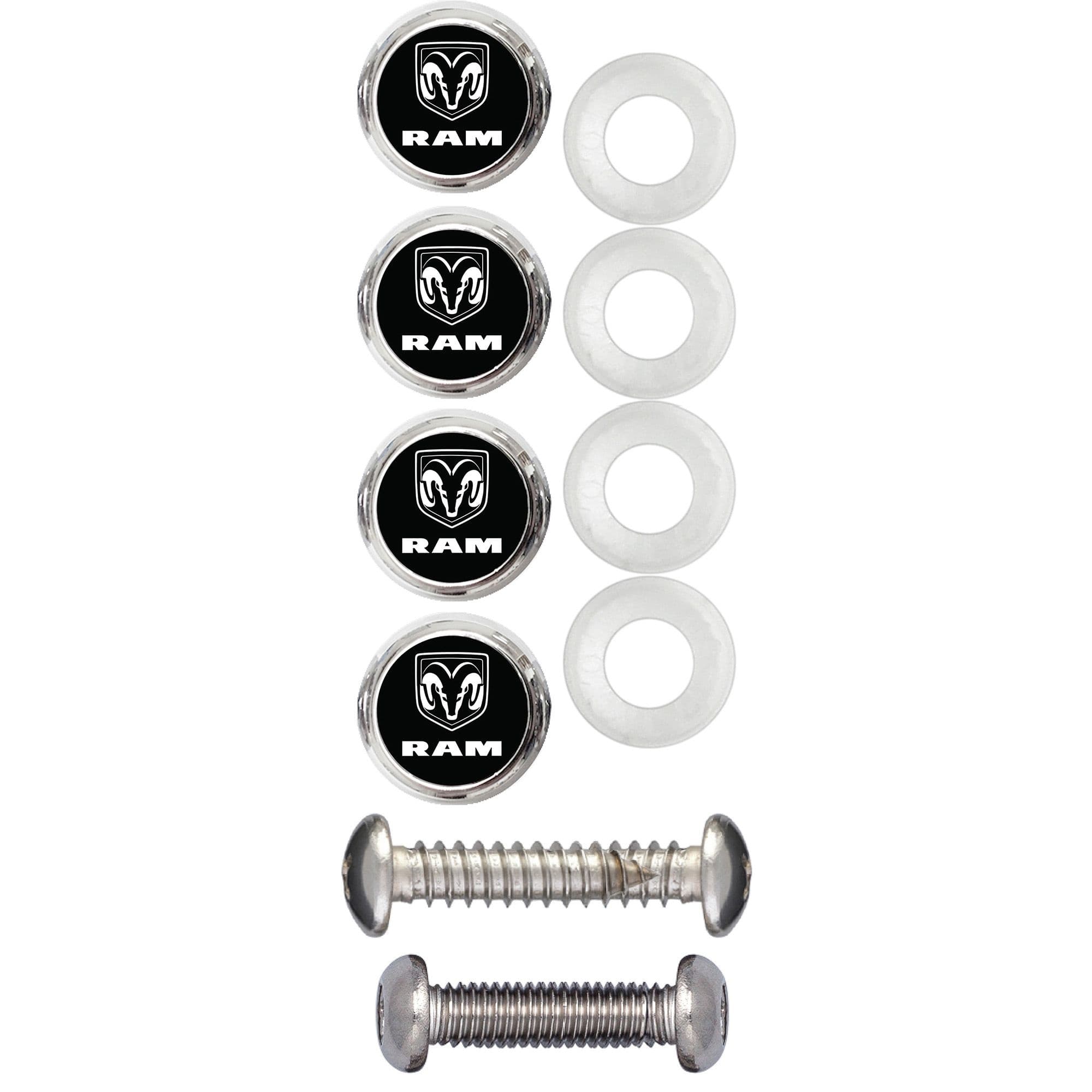 Ram UV-Resistant License Plate Fastener Caps, 4-pk