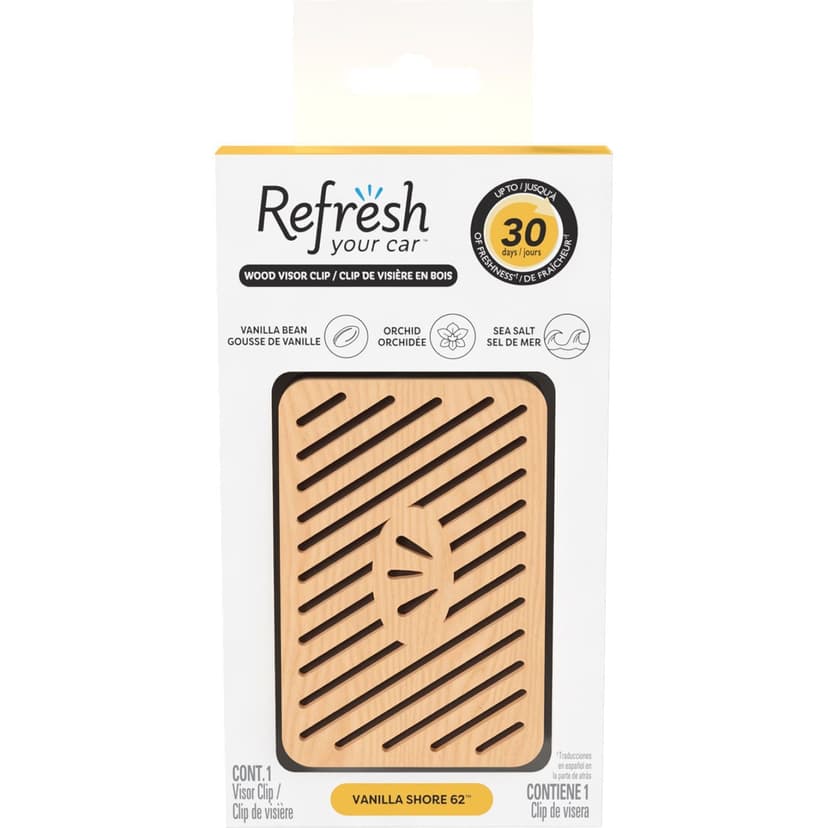 Refresh Your Car Wood Visor Clip, Vanilla Shore 62