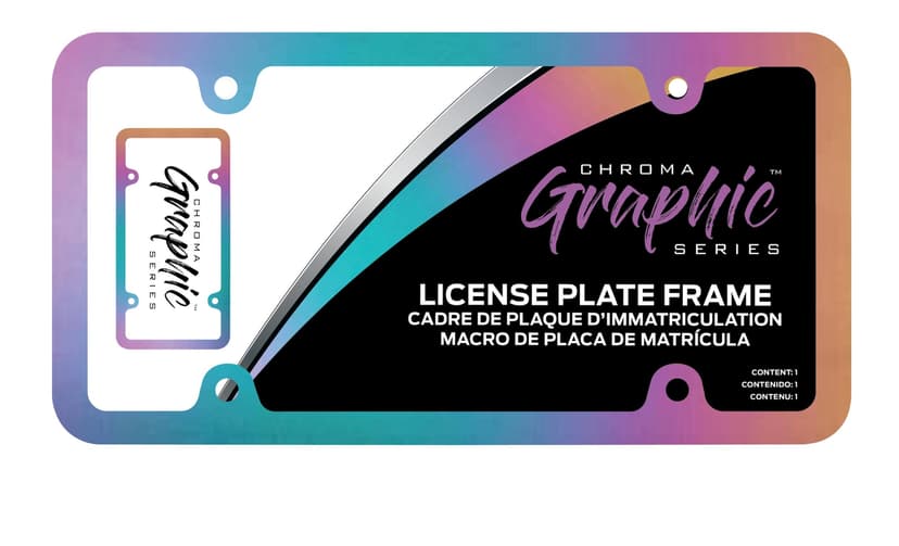 Chroma Rainbow Metal License Plate Frame