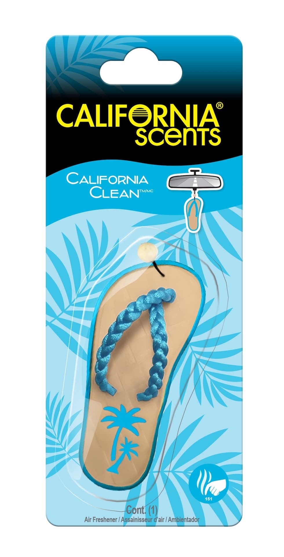 California Scents Sandal Air Freshener, California Clean, 1-pk