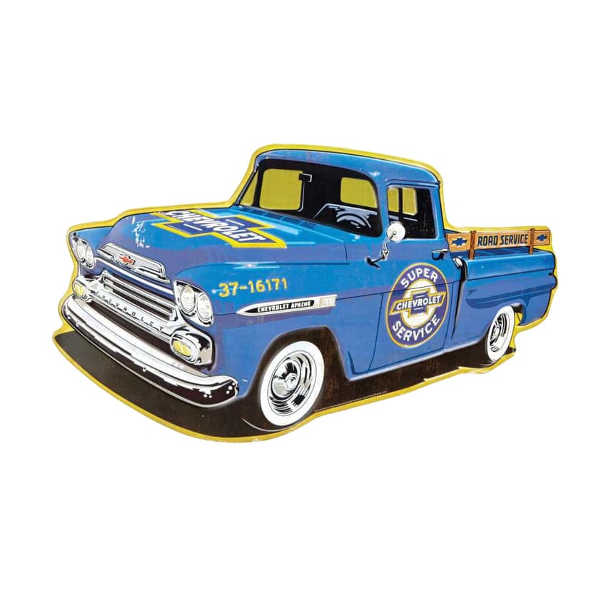 Chevy Truck Metal Cut-Out Sign