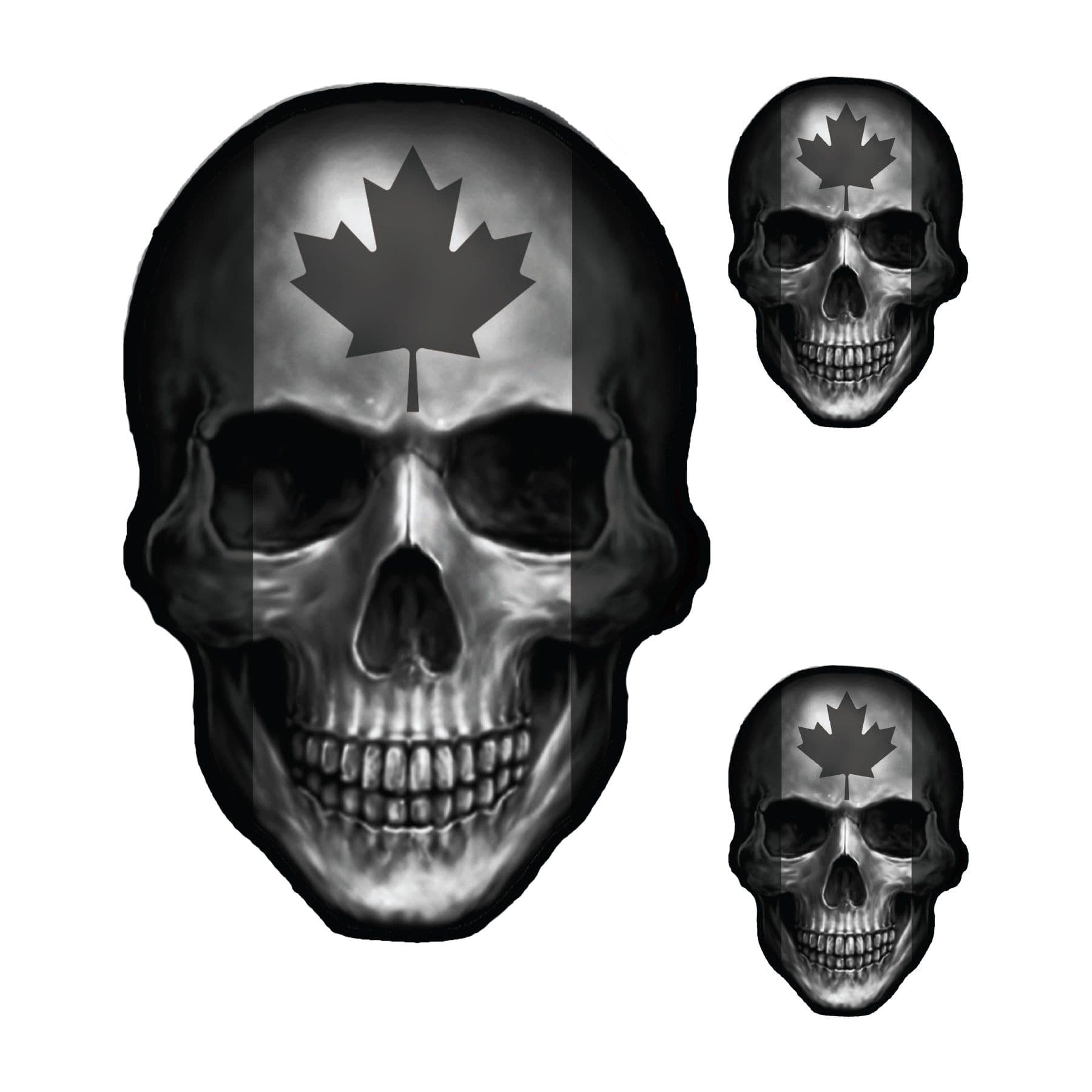 Canadian Flag Skull Decal