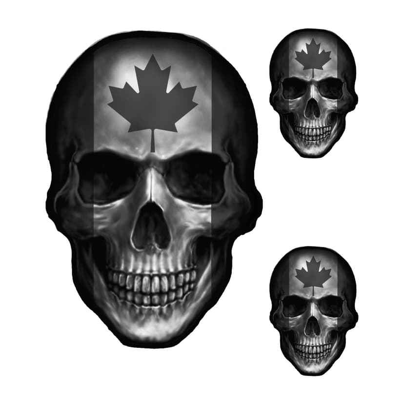 Canadian Flag Skull Decal