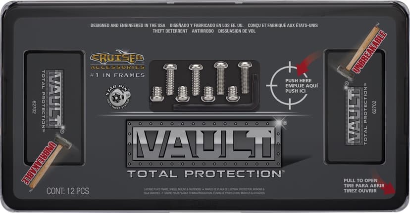 Cruiser Black Vault License Plate Frame with Smoke Shield for Offroad/Showroom Use Only