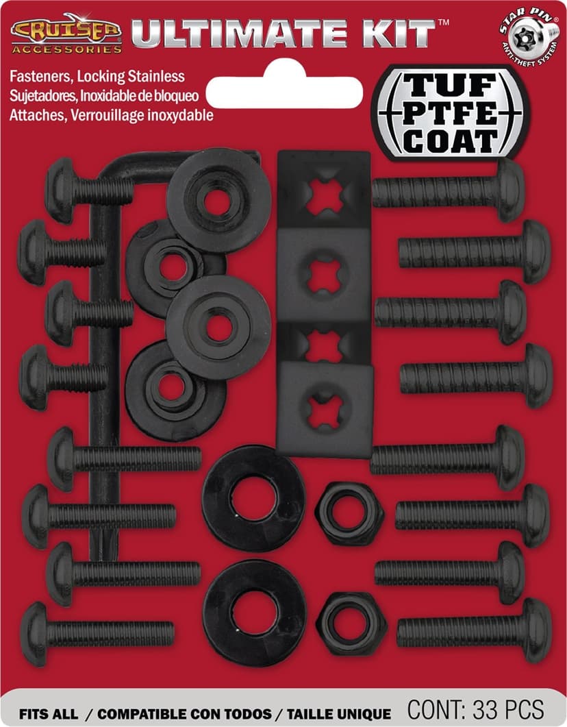 Cruiser License Plate Fastener Kit, Black
