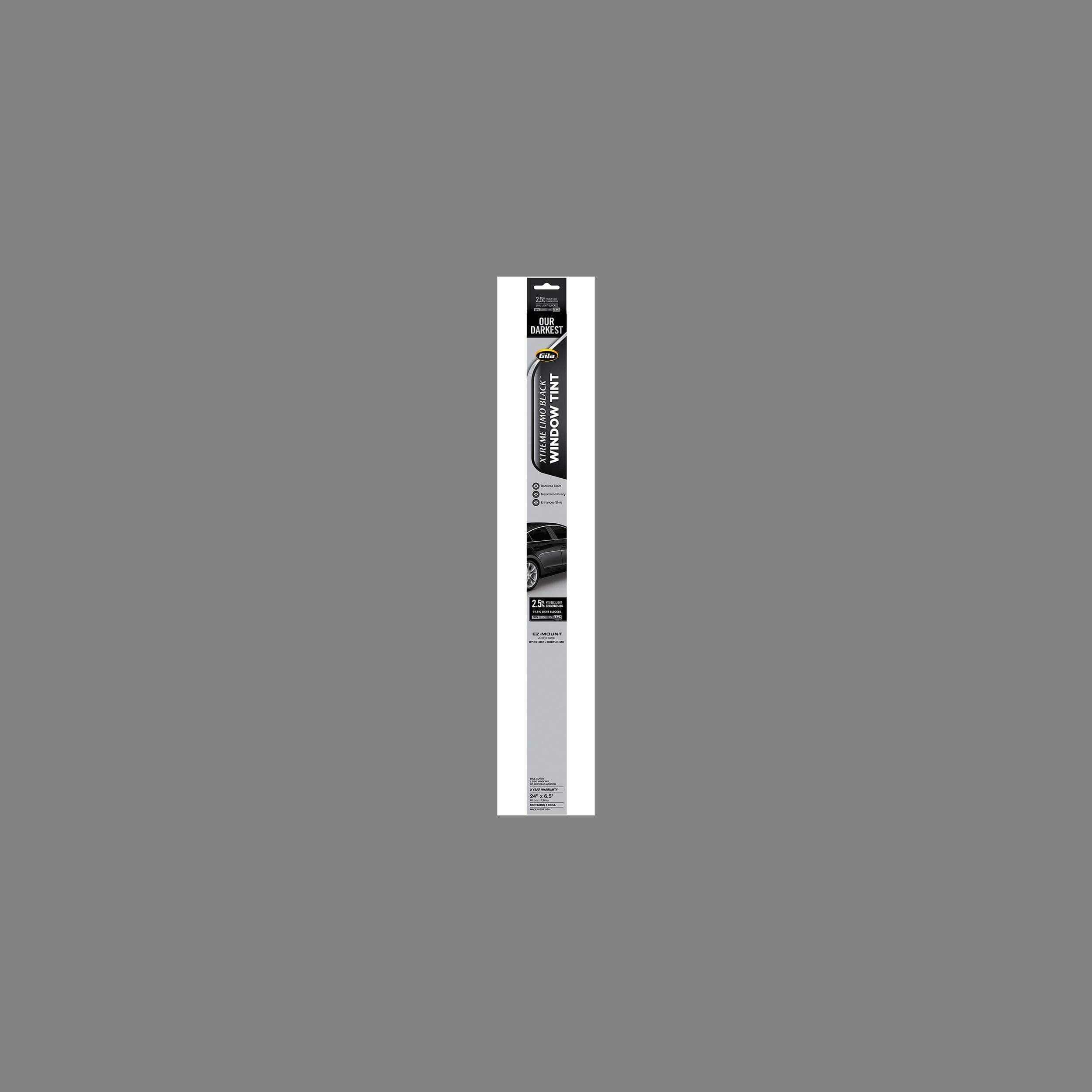 Gila® XTREME LIMO BLACK™ Window Tint, Maximum Privacy, 2.5% VLT