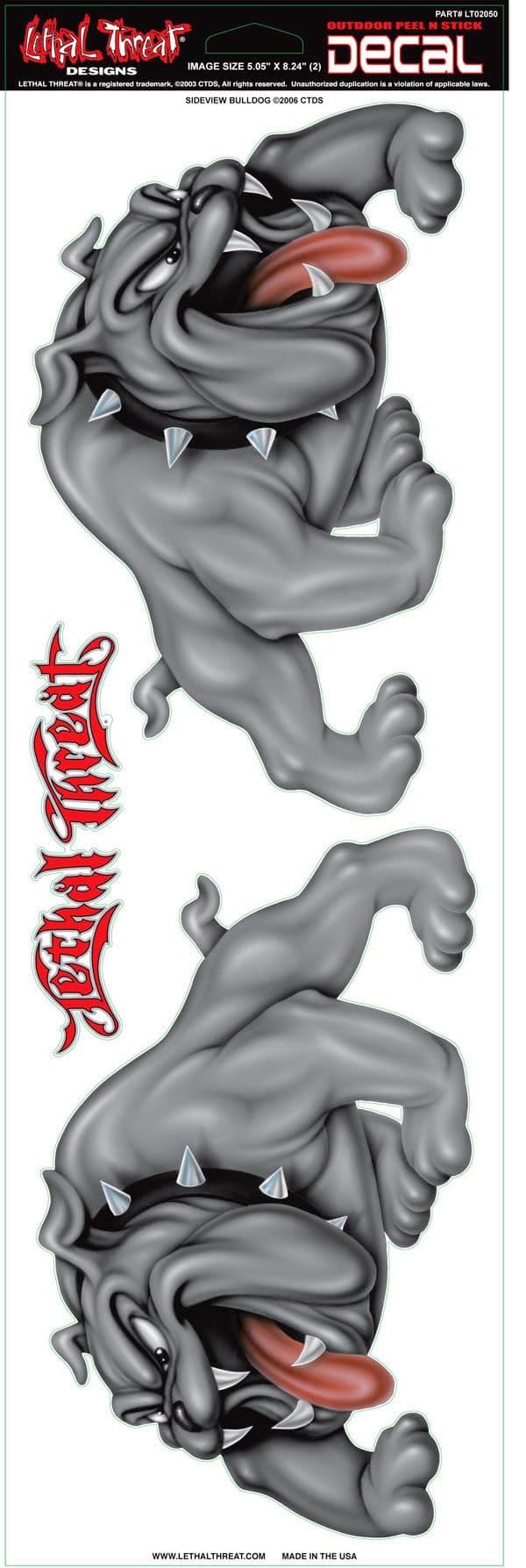 Lethal Threat Side View Bulldog Banner Decals, 6-in x 18-in