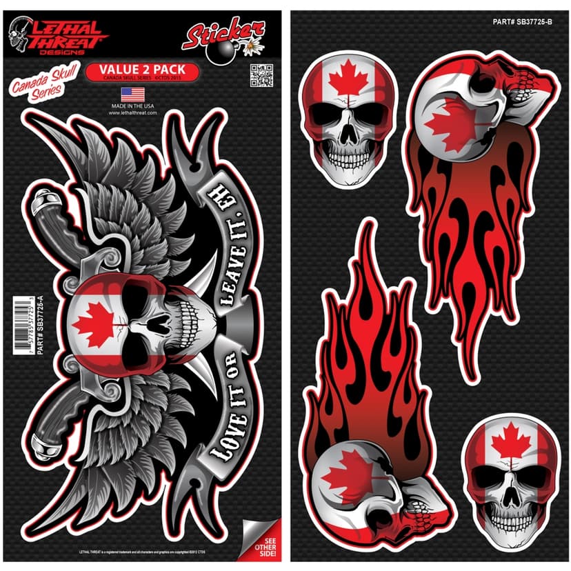 Lethal Threat Canada Skull Decal
