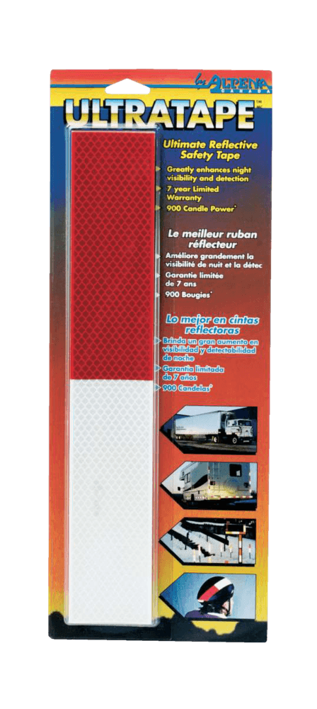 NuVue Reflective Safety Tape, Red/White, 2-in x 8-ft