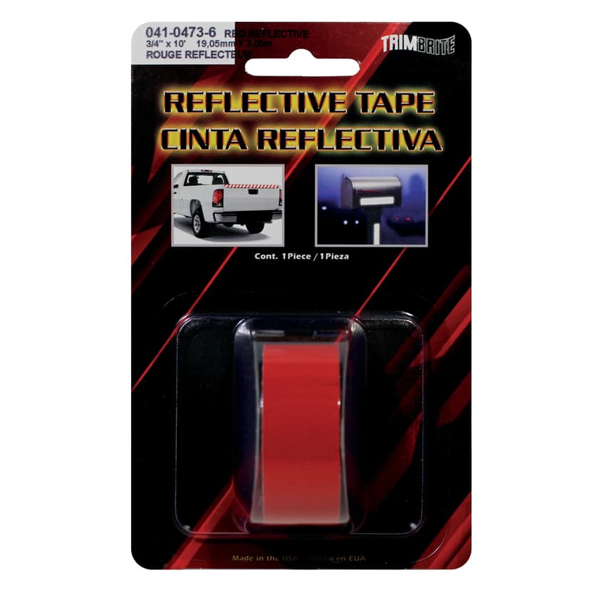 Trimbrite Reflective Tape, Red, 3/4-in x 10-ft