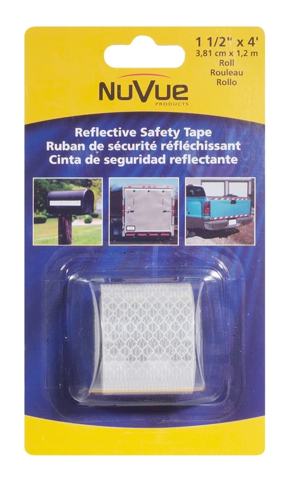 NuVue Safety Tape, White, 1.5-in x 4-ft