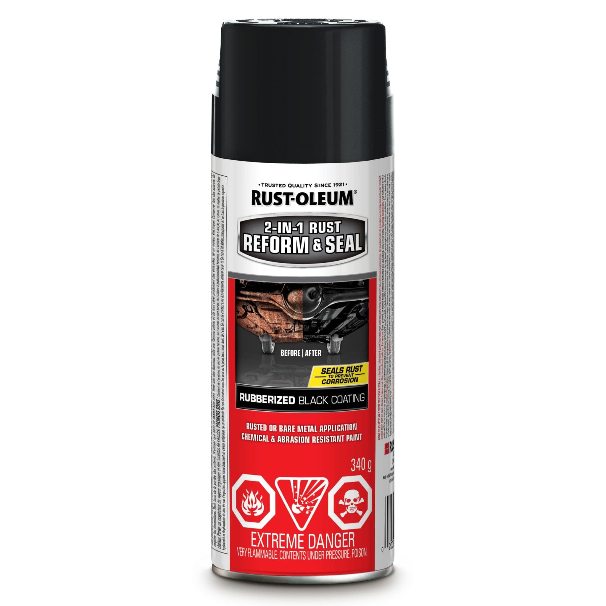Rust-Oleum® Rust Reformer Aerosol Spray Paint, Flat Black, 340-g