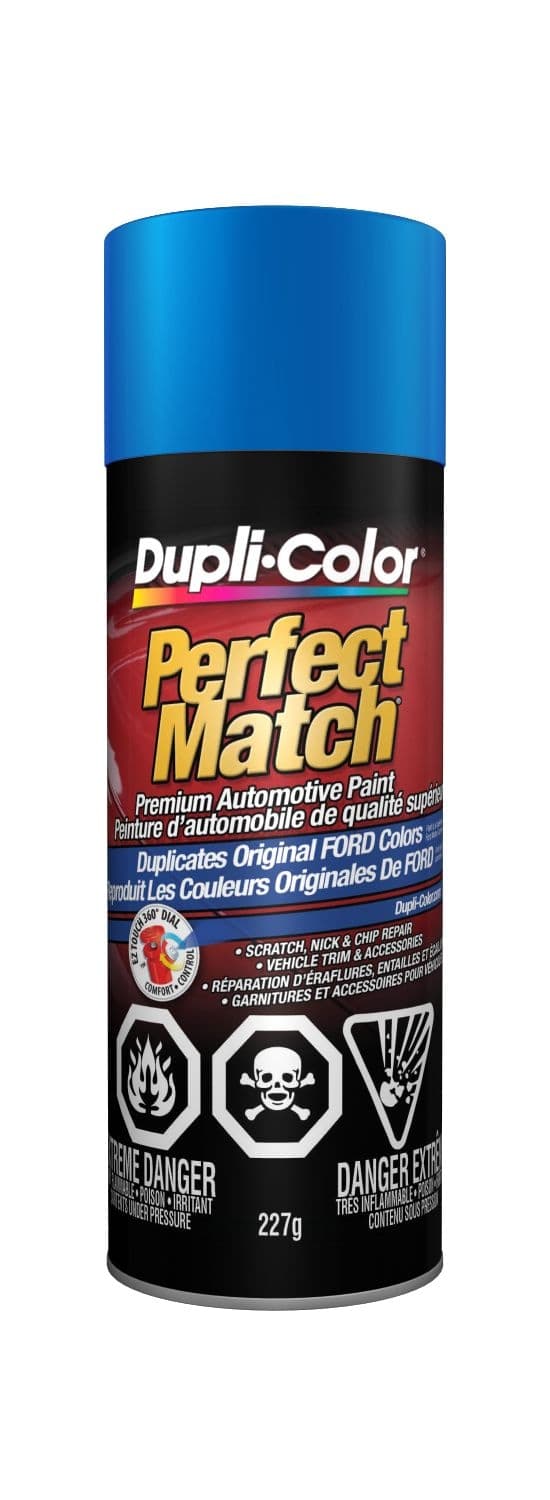 Dupli-Color Perfect Match Premium Acrylic Lacquer Automotive Aerosol Spray Paint, Medium Blue Metallic, 227g