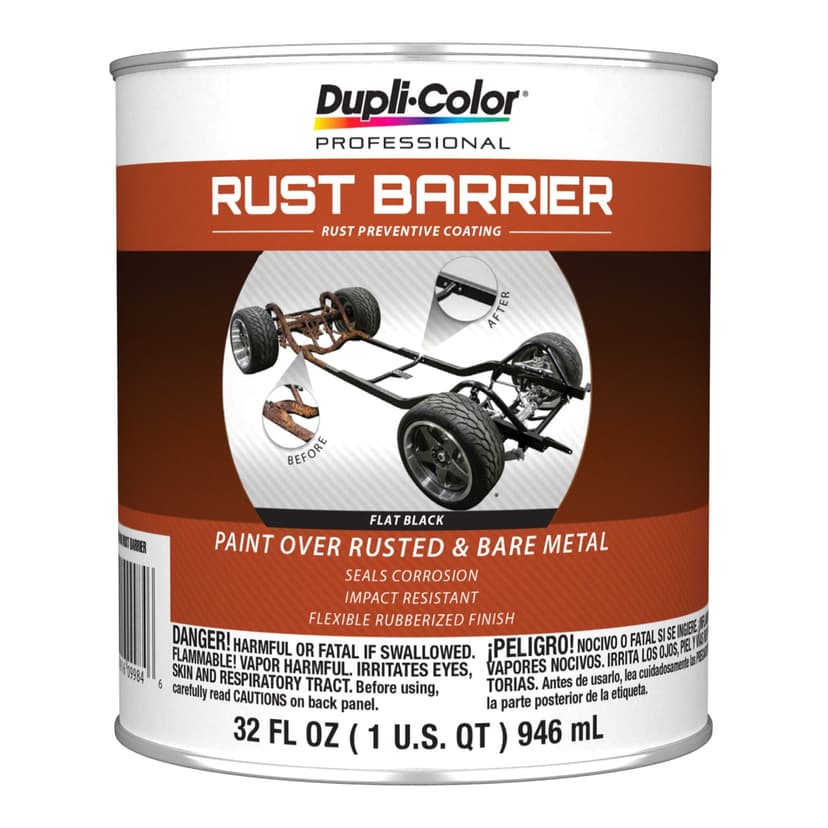 Dupli-Color Rust Barrier Rust Preventive Coating, Flat Black, 946-ml