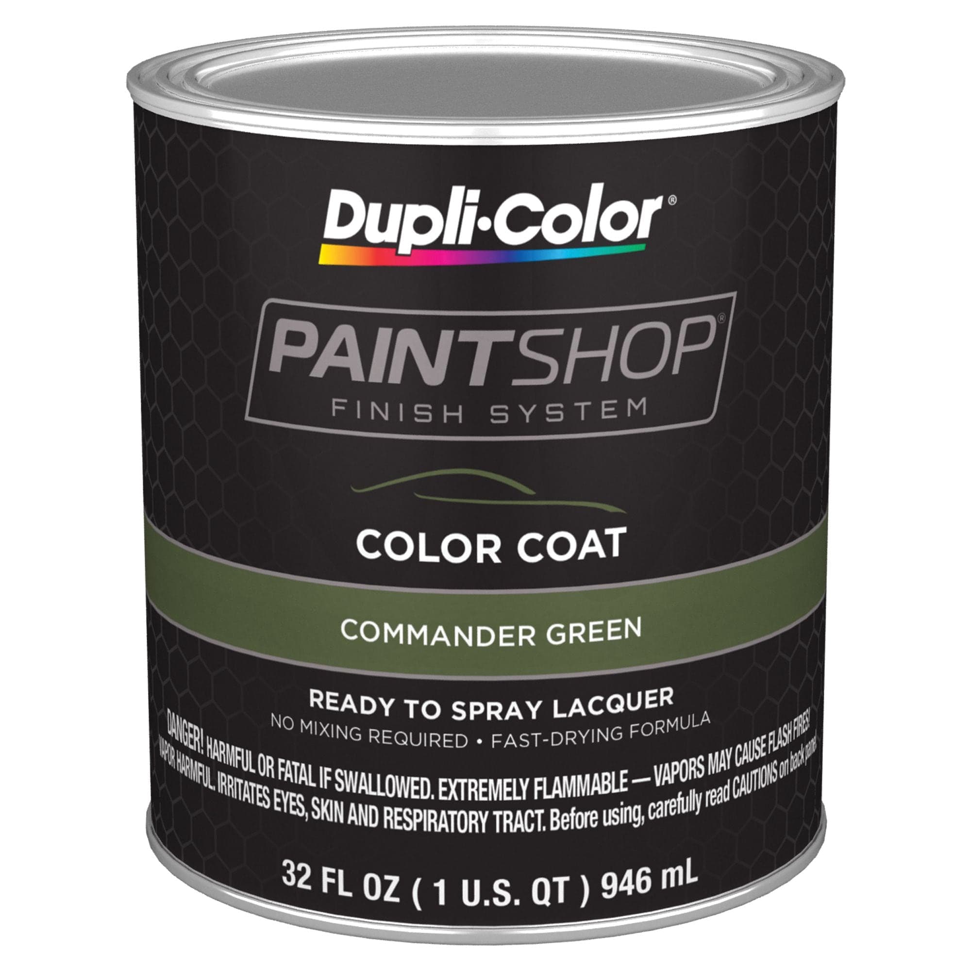 Dupli-Color Paint Shop Color Coat Ready-to-Spray Paint Lacquer, Commander Green, 946-ml