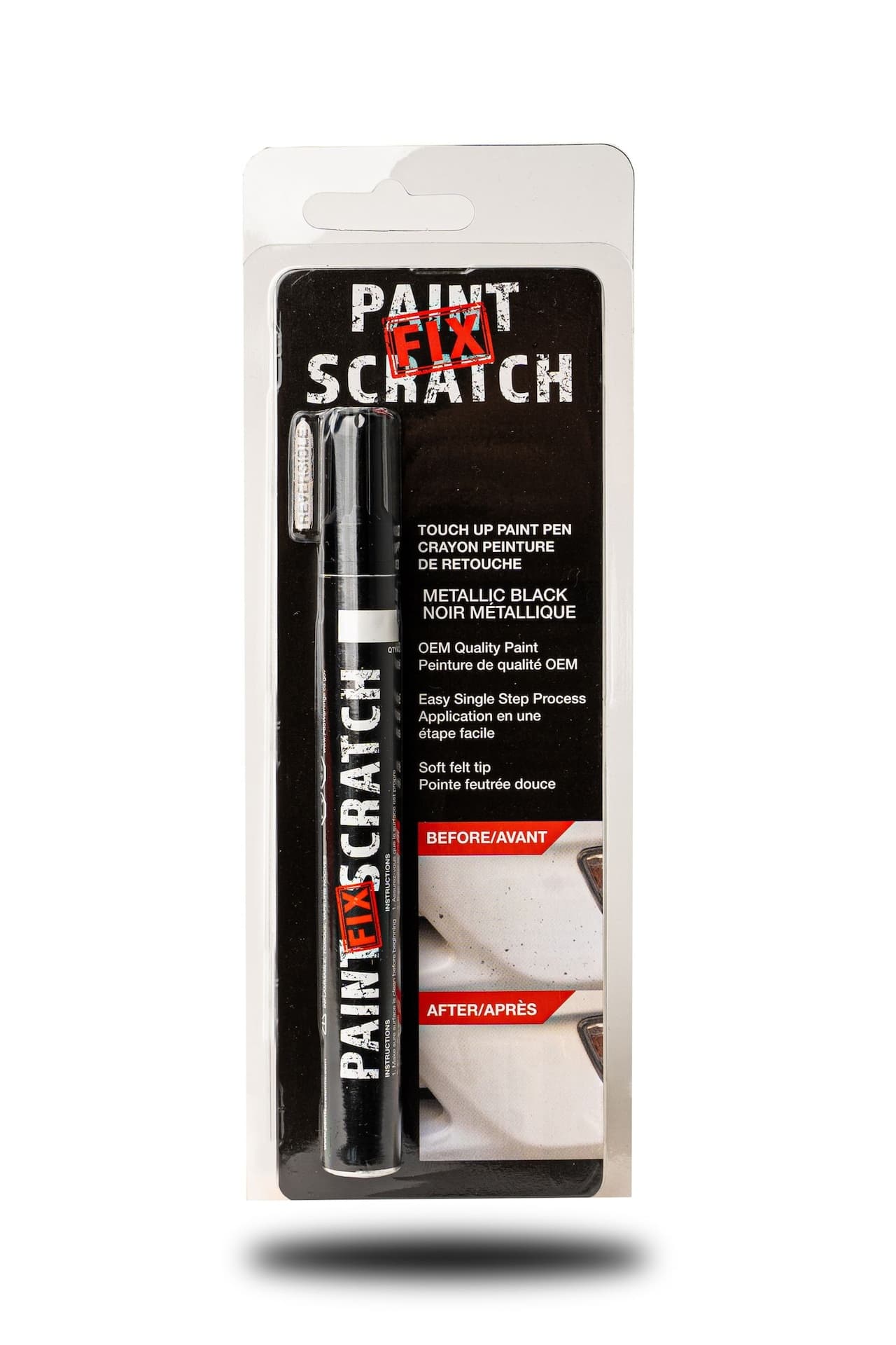 Paint Scratch Fix Automotive Touch Up Paint Pen, Black/Metallic